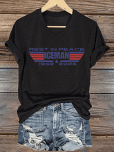 Women's RIP Iceman Pilot from Movie Print V-Neck T-Shirt